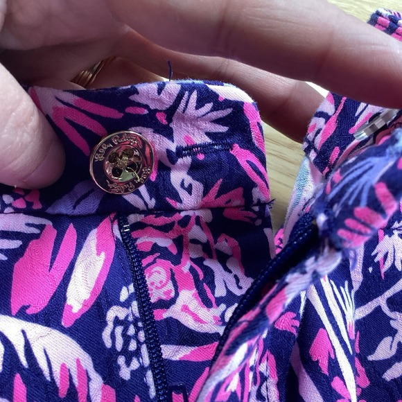 LILLY PULITZER Kelly Skinny Ankle Pant Bright Navy Swing of Things Sz 4 - Picture 9 of 9